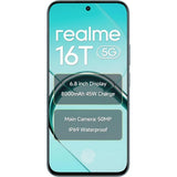 Realme 16T 5G 17.27 Centimeter (6.80) 50 MP SONY IMX852 AI + 2 MP Monochrome Dual Rear & 16 MP Front Camera 144Hz HD+ Wi-Fi LCD Display MediaTek Dimensity®6300 Octa Core Processor Smartphones Mobile