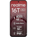 Realme 16T 5G 17.27 Centimeter (6.80) 50 MP SONY IMX852 AI + 2 MP Monochrome Dual Rear & 16 MP Front Camera 144Hz HD+ Wi-Fi LCD Display MediaTek Dimensity®6300 Octa Core Processor Smartphones Mobile