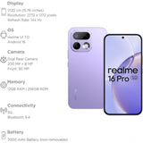 Realme 16 Pro 5G 17.22 Centimeter (6.78) 200MP + 8MP Dual Rear Camera 50MP Front Camera 144Hz Full HD+ AMOLED Display MediaTek Dimensity 7300 Max 5G Octa Core Processor Smartphones Mobile
