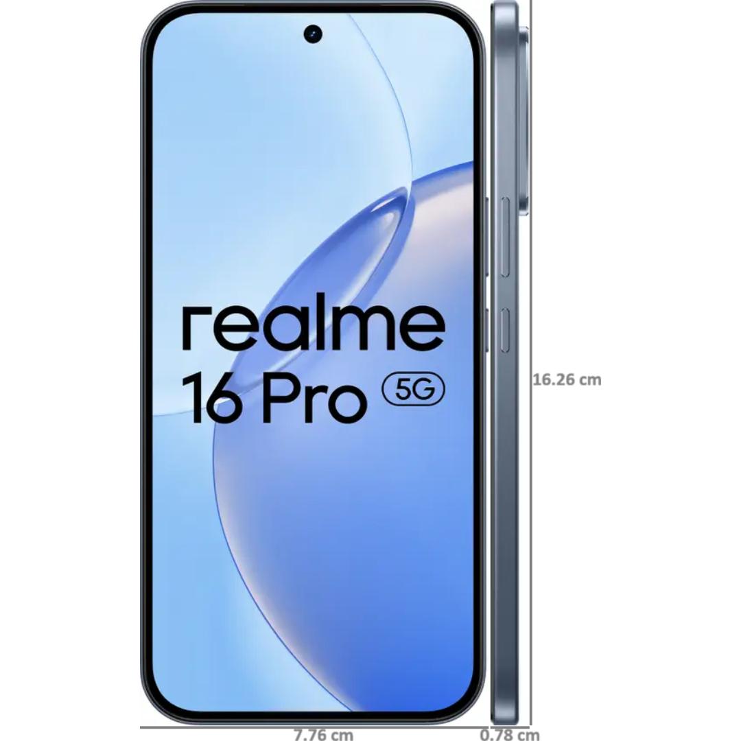 Realme 16 Pro 5G 17.22 Centimeter (6.78) 200MP + 8MP Dual Rear Camera 50MP Front Camera 144Hz Full HD+ AMOLED Display MediaTek Dimensity 7300 Max 5G Octa Core Processor Smartphones Mobile