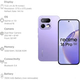 Realme 16 Pro 5G 17.22 Centimeter (6.78) 200MP + 8MP Dual Rear Camera 50MP Front Camera 144Hz Full HD+ AMOLED Display MediaTek Dimensity 7300 Max 5G Octa Core Processor Smartphones Mobile