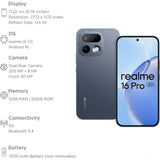 Realme 16 Pro 5G 17.22 Centimeter (6.78) 200MP + 8MP Dual Rear Camera 50MP Front Camera 144Hz Full HD+ AMOLED Display MediaTek Dimensity 7300 Max 5G Octa Core Processor Smartphones Mobile