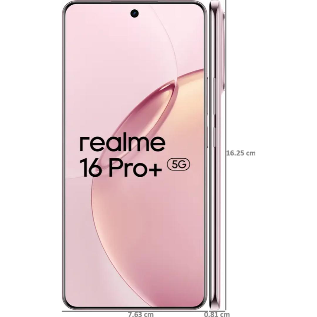 Realme 16 Pro+ 5G 17.27 Centimeter (6.80) 200MP + 50MP + 8MP Triple Rear Camera 50MP Front Camera 144Hz Full HD+ 4D Curved AMOLED Display Qualcomm Snapdragon®7 Gen 4 Octa Core Processor Smartphones Mobile