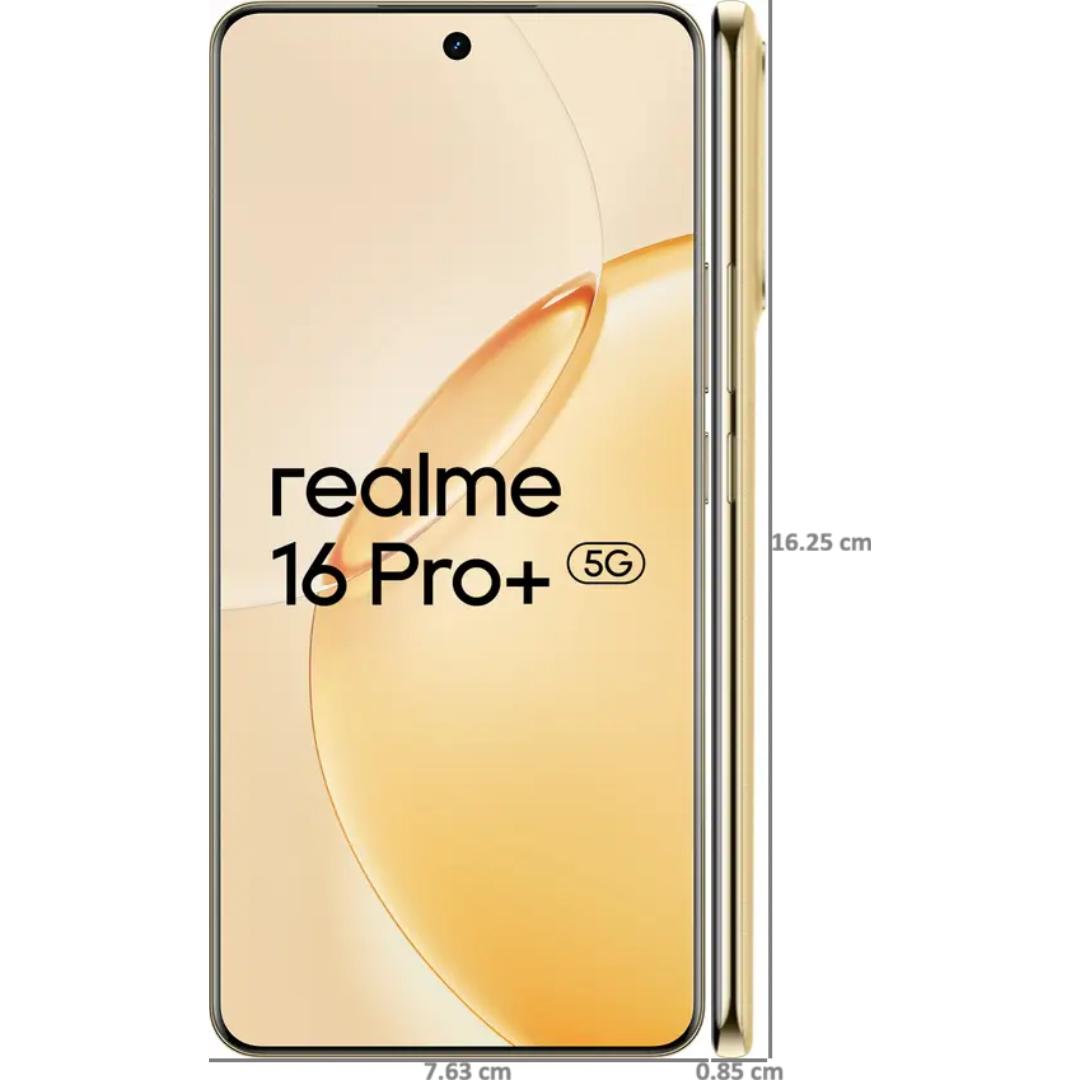 Realme 16 Pro+ 5G 17.27 Centimeter (6.80) 200MP + 50MP + 8MP Triple Rear Camera 50MP Front Camera 144Hz Full HD+ 4D Curved AMOLED Display Qualcomm Snapdragon®7 Gen 4 Octa Core Processor Smartphones Mobile