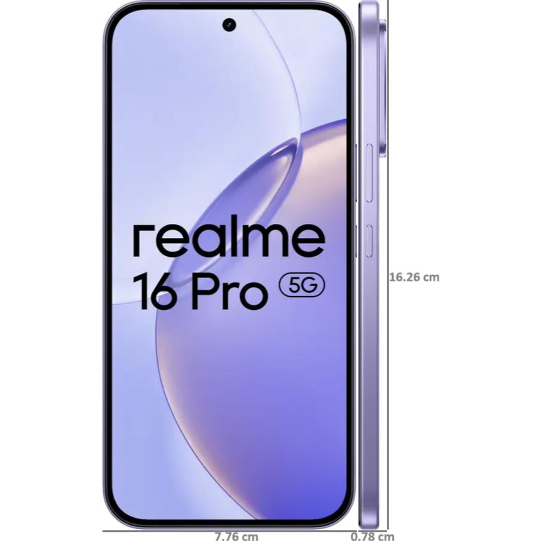 Realme 16 Pro 5G 17.22 Centimeter (6.78) 200MP + 8MP Dual Rear Camera 50MP Front Camera 144Hz Full HD+ AMOLED Display MediaTek Dimensity 7300 Max 5G Octa Core Processor Smartphones Mobile