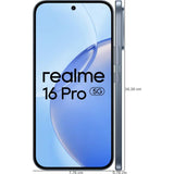 Realme 16 Pro 5G 17.22 Centimeter (6.78) 200MP + 8MP Dual Rear Camera 50MP Front Camera 144Hz Full HD+ AMOLED Display MediaTek Dimensity 7300 Max 5G Octa Core Processor Smartphones Mobile