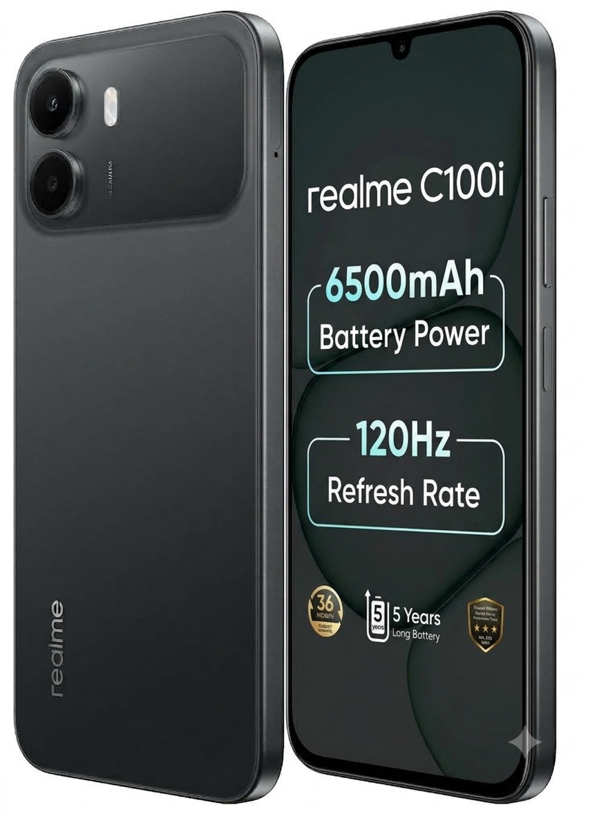 Realme C100i 4G 17.14 Centimeter (6.75) 8MP Rear Camera 5MP Front Camera 120Hz HD+ LCD Display Unisoc T7250 Octa Core Processor Smartphones Mobile