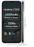 Realme C100i 4G 17.14 Centimeter (6.75) 8MP Rear Camera 5MP Front Camera 120Hz HD+ LCD Display Unisoc T7250 Octa Core Processor Smartphones Mobile