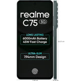 Realme C75 5G 16.94 Centimeter (6.67) 32MP Galaxy Core GC32E2 AF Rear Camera 8MP Front Camera 120Hz Eye Comfort HD+ LCD Display Mediatek Dimensity 6300 Octa Core Processor Smartphones Mobile