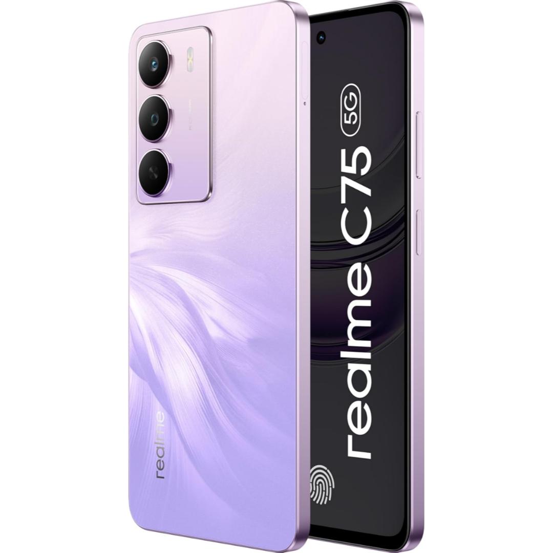 Realme C75 5G 16.94 Centimeter (6.67) 32MP Galaxy Core GC32E2 AF Rear Camera 8MP Front Camera 120Hz Eye Comfort HD+ LCD Display Mediatek Dimensity 6300 Octa Core Processor Smartphones Mobile