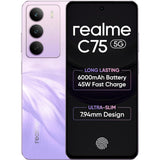 Realme C75 5G 16.94 Centimeter (6.67) 32MP Galaxy Core GC32E2 AF Rear Camera 8MP Front Camera 120Hz Eye Comfort HD+ LCD Display Mediatek Dimensity 6300 Octa Core Processor Smartphones Mobile