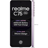 Realme C75 5G 16.94 Centimeter (6.67) 32MP Galaxy Core GC32E2 AF Rear Camera 8MP Front Camera 120Hz Eye Comfort HD+ LCD Display Mediatek Dimensity 6300 Octa Core Processor Smartphones Mobile