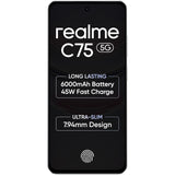 Realme C75 5G 16.94 Centimeter (6.67) 32MP Galaxy Core GC32E2 AF Rear Camera 8MP Front Camera 120Hz Eye Comfort HD+ LCD Display Mediatek Dimensity 6300 Octa Core Processor Smartphones Mobile