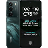 Realme C75 5G 16.94 Centimeter (6.67) 32MP Galaxy Core GC32E2 AF Rear Camera 8MP Front Camera 120Hz Eye Comfort HD+ LCD Display Mediatek Dimensity 6300 Octa Core Processor Smartphones Mobile