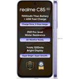 Realme C85 5G 17.27 Centimeter (6.80) 50MP Sony IMX852 Rear Camera 8MP AI Front Camera 144Hz Eye Comfort HD+ 1200 nits LCD Display MediaTek Dimensity 6300 5G 6nm Octa Core Processor Smartphones Mobile