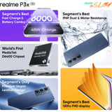 Realme P3X 5G 17.07 Centimeter (6.72) 50MP Omnivision OV50D & 8 MP Front Camera Full HD+ 120Hz Eye Comfort LCD Display Mediatek Dimensity 6400 5G 6nm Octa Core Processor Smartphones Mobile