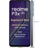Realme P3X 5G 17.07 Centimeter (6.72) 50MP Omnivision OV50D & 8 MP Front Camera Full HD+ 120Hz Eye Comfort LCD Display Mediatek Dimensity 6400 5G 6nm Octa Core Processor Smartphones Mobile