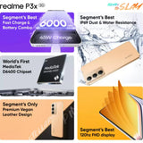 Realme P3X 5G 17.07 Centimeter (6.72) 50MP Omnivision OV50D & 8 MP Front Camera Full HD+ 120Hz Eye Comfort LCD Display Mediatek Dimensity 6400 5G 6nm Octa Core Processor Smartphones Mobile