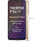 Realme P3X 5G 17.07 Centimeter (6.72) 50MP Omnivision OV50D & 8 MP Front Camera Full HD+ 120Hz Eye Comfort LCD Display Mediatek Dimensity 6400 5G 6nm Octa Core Processor Smartphones Mobile