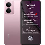 Realme P3 5G 16.94 Centimeter (6.67) Dual Rear Camera 50MP + 2MP AI Camera & 16MP Front Camera Full HD+ 120Hz AMOLED Esports Display Qualcomm Snapdragon® 6 Gen 4 5G 4nm Octa Core Processor Smartphones Mobile