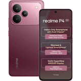Realme P4 5G 17.20 Centimeter (6.77) 50MP OV50D40 Sensor AI + 8MP WideAngle Dual Rear Camera 16MP Front Camera 144Hz HyperGlow Full HD+ AMOLED Flexible Display Mediatek Dimensity 7400 Ultra 5G 4nm Octa Core Processor Smartphones Mobile