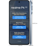 Realme P4 5G 17.20 Centimeter (6.77) 50MP OV50D40 Sensor AI + 8MP WideAngle Dual Rear Camera 16MP Front Camera 144Hz HyperGlow Full HD+ AMOLED Flexible Display Mediatek Dimensity 7400 Ultra 5G 4nm Octa Core Processor Smartphones Mobile