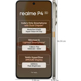 Realme P4 5G 17.20 Centimeter (6.77) 50MP OV50D40 Sensor AI + 8MP WideAngle Dual Rear Camera 16MP Front Camera 144Hz HyperGlow Full HD+ AMOLED Flexible Display Mediatek Dimensity 7400 Ultra 5G 4nm Octa Core Processor Smartphones Mobile
