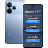 Realme P4 5G 17.20 Centimeter (6.77) 50MP OV50D40 Sensor AI + 8MP WideAngle Dual Rear Camera 16MP Front Camera 144Hz HyperGlow Full HD+ AMOLED Flexible Display Mediatek Dimensity 7400 Ultra 5G 4nm Octa Core Processor Smartphones Mobile