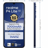 Realme P4 Lite 5G 17.27 Centimeter (6.80) 13MP Rear Camera 5MP Front Camera 144Hz HD+ LCD Display MediaTek Dimensity 6300 Octa Core Processor Smartphones Mobile