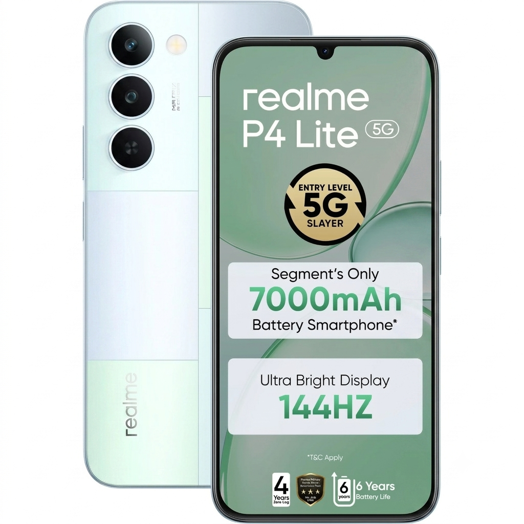 Realme P4 Lite 5G 17.27 Centimeter (6.80) 13MP Rear Camera 5MP Front Camera 144Hz HD+ LCD Display MediaTek Dimensity 6300 Octa Core Processor Smartphones Mobile