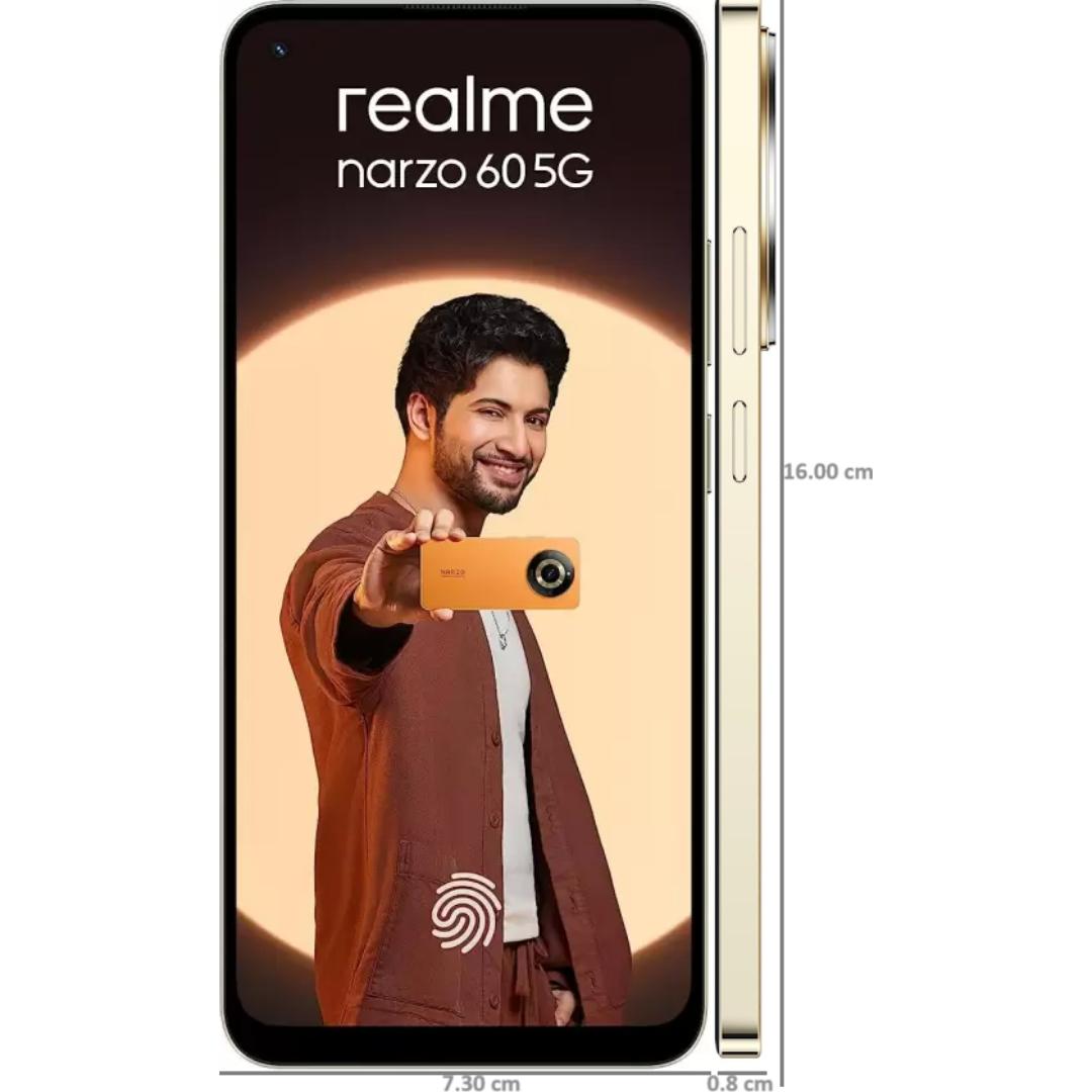 Realme Narzo 60 5G (8GB+128GB) 16.33 Centimeter (6.43) 64MP Rear Camera Full HD+ Super AMOLED Display MediaTek Dimensity 6020 Octa Core Processor Smartphones Mobile