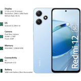 Redmi 12 5G 4GB RAM 128GB ROM 17.20 Centimeter (6.79) Qualcomm Snapdragon 4 Gen 2 Processor Full HD+ Display Dual Rear Camera 50MP + 2MP, 8MP Front Camera Smartphones Mobile