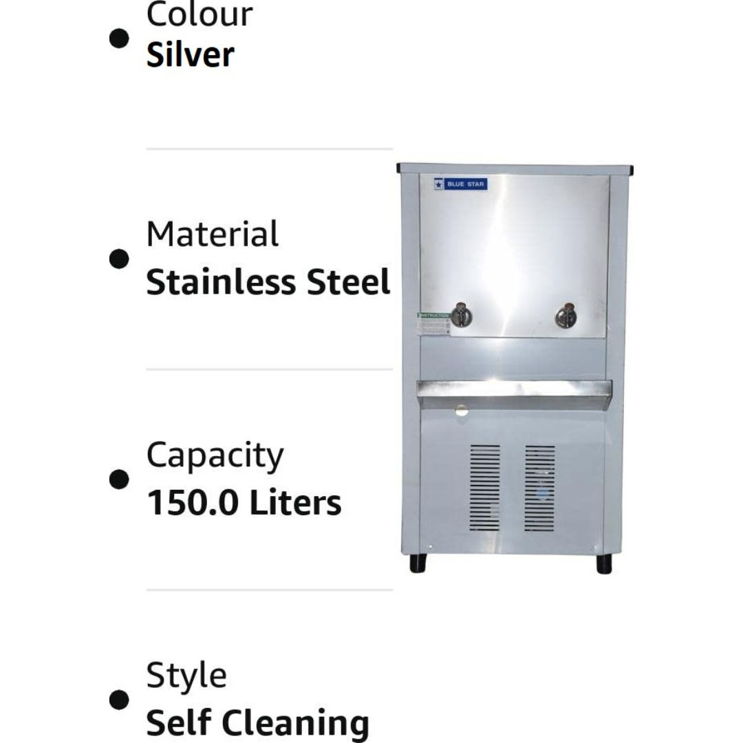 Blue Star 150.0 L SDLX150150C Stainless Steel Storage Water Cooler (Silver)