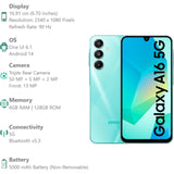 Samsung 16.91 Centimeter (6.7) Galaxy A16 5G Full HD+ 90 Hz Super AMOLED Display Triple Rear Camera 50 MP + 5 MP + 2 MP & 13 MP Front Camera Mediatek Dimensity 6300 Octa Core Processor Smartphones Mobile