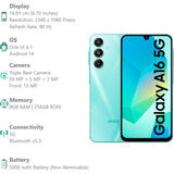 Samsung 16.91 Centimeter (6.7) Galaxy A16 5G Full HD+ 90 Hz Super AMOLED Display Triple Rear Camera 50 MP + 5 MP + 2 MP & 13 MP Front Camera Mediatek Dimensity 6300 Octa Core Processor Smartphones Mobile