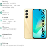 Samsung 16.91 Centimeter (6.7) Galaxy A16 5G Full HD+ 90 Hz Super AMOLED Display Triple Rear Camera 50 MP + 5 MP + 2 MP & 13 MP Front Camera Mediatek Dimensity 6300 Octa Core Processor Smartphones Mobile