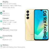 Samsung 16.91 Centimeter (6.7) Galaxy A16 5G Full HD+ 90 Hz Super AMOLED Display Triple Rear Camera 50 MP + 5 MP + 2 MP & 13 MP Front Camera Mediatek Dimensity 6300 Octa Core Processor Smartphones Mobile