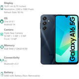 Samsung 16.91 Centimeter (6.7) Galaxy A16 5G Full HD+ 90 Hz Super AMOLED Display Triple Rear Camera 50 MP + 5 MP + 2 MP & 13 MP Front Camera Mediatek Dimensity 6300 Octa Core Processor Smartphones Mobile