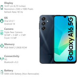 Samsung 16.91 Centimeter (6.7) Galaxy A16 5G Full HD+ 90 Hz Super AMOLED Display Triple Rear Camera 50 MP + 5 MP + 2 MP & 13 MP Front Camera Mediatek Dimensity 6300 Octa Core Processor Smartphones Mobile