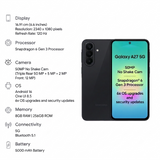 Samsung 16.89 Centimeter (6.65) Galaxy A27 5G 120 Hz Full HD+ Super AMOLED Display Triple Rear Camera 50 MP + 5 MP + 2 MP & 12 MP Front Camera Qalcomm® Snapdragon® 6 Gen 3 Octa Core Processor Smartphones Mobile