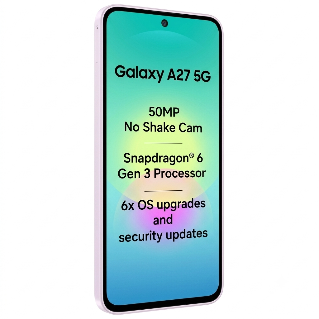 Samsung 16.89 Centimeter (6.65) Galaxy A27 5G 120 Hz Full HD+ Super AMOLED Display Triple Rear Camera 50 MP + 5 MP + 2 MP & 12 MP Front Camera Qalcomm® Snapdragon® 6 Gen 3 Octa Core Processor Smartphones Mobile