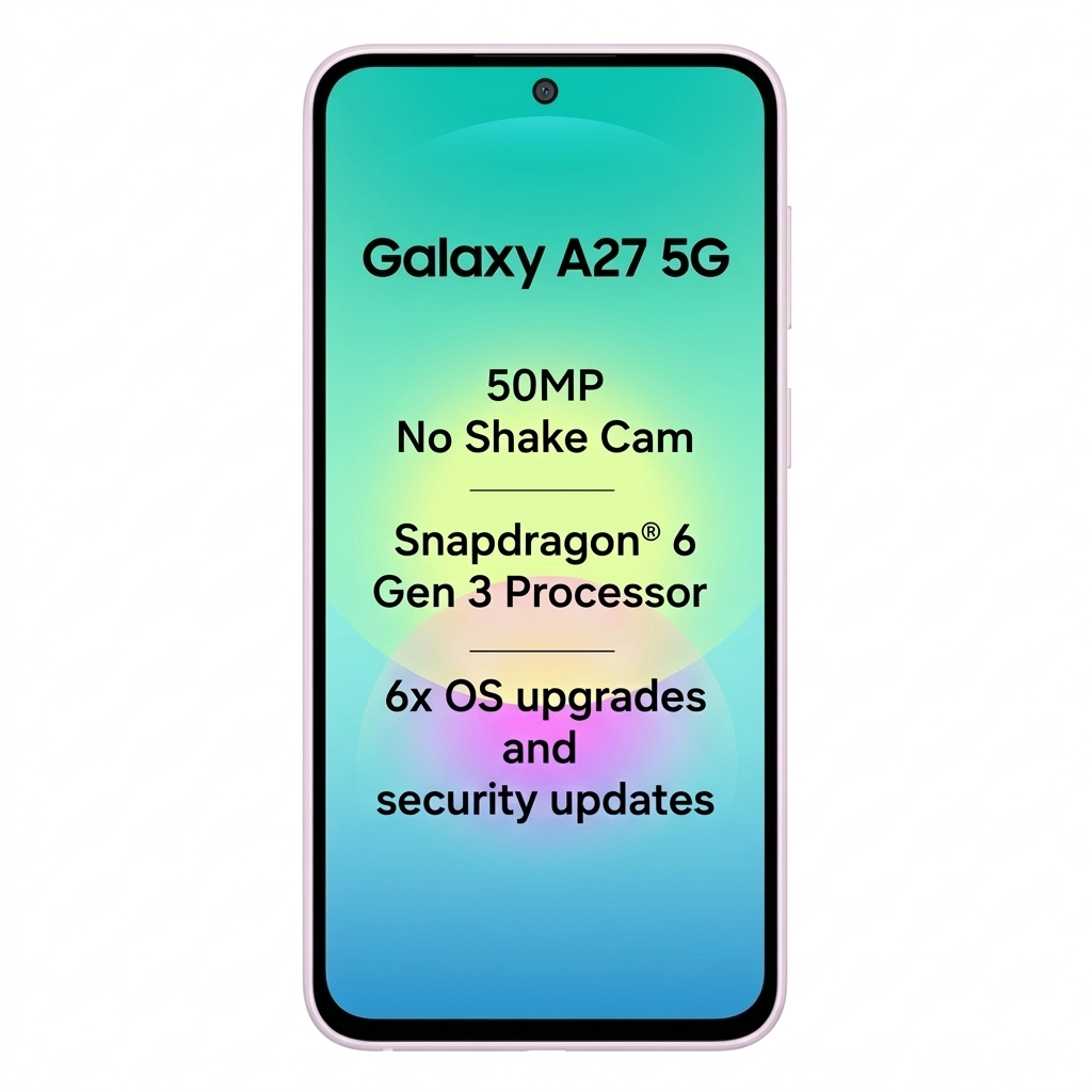 Samsung 16.89 Centimeter (6.65) Galaxy A27 5G 120 Hz Full HD+ Super AMOLED Display Triple Rear Camera 50 MP + 5 MP + 2 MP & 12 MP Front Camera Qalcomm® Snapdragon® 6 Gen 3 Octa Core Processor Smartphones Mobile