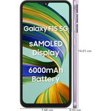 Samsung Galaxy F15 5G 16.51 Centimeter (6.5) Triple Rear Camera 50MP + 5MP + 2MP, 13MP Front Camera 90Hz Full HD+ Super AMOLED Display MediaTek Dimensity 6100+ Octa Core Processor Smartphones Mobile
