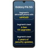 Samsung 16.91 Centimeter (6.66) Galaxy F16 5G Triple Rear Camera 50MP + 5MP + 2MP, 13MP Front Camera Full HD+ Super AMOLED Display MediaTek Dimensity 6300 Octa Core Processor Smartphones Mobile