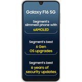 Samsung 16.91 Centimeter (6.66) Galaxy F16 5G Triple Rear Camera 50MP + 5MP + 2MP, 13MP Front Camera Full HD+ Super AMOLED Display MediaTek Dimensity 6300 Octa Core Processor Smartphones Mobile