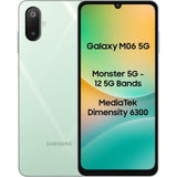 Samsung 17.13 Centimeter (6.74) Galaxy M06 5G Dual Rear Camera 50MP + 2MP, 8MP Front Camera 90Hz HD+ PLS LCD Display MediaTek Dimensity 6300 Octa Core Processor Smartphones Mobile