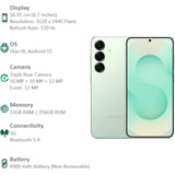Samsung 15.75 Centimeter (6.2) Galaxy S25 5G Triple Rear Camera 50 MP + 10 MP + 12 MP & 12 MP Front Camera Full HD+ 120 Hz Dynamic AMOLED 2X Display Qualcomm Snapdragon 8 Elite Octa Core Processor Smartphones Mobile
