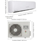 Mitsubishi 1.50 T SRK18YAMDA-W 3 Star Turbojet Cooling with 3D Air Swing  Copper Condenser, Uniform Airflow High Performance Cooling Inverter Split Air Conditioner (2026 Model, White)