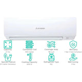 Mitsubishi 1.50 T SRK18YXP-W6 3 Star Uniform Cooling, YXP Series, Copper Condenser, Airflow Hi-Powerful Cooling Inverter Split Air Conditioner (2026 Model, White)