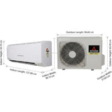 Mitsubishi 1.60 T SRK20CXS-W6 3 Star Fast Cooling, CXS Series, Copper Condenser Jet Flow Tropical Compressor Fixed Speed Non-Inverter Split Air Conditioner (2026 Model, White)